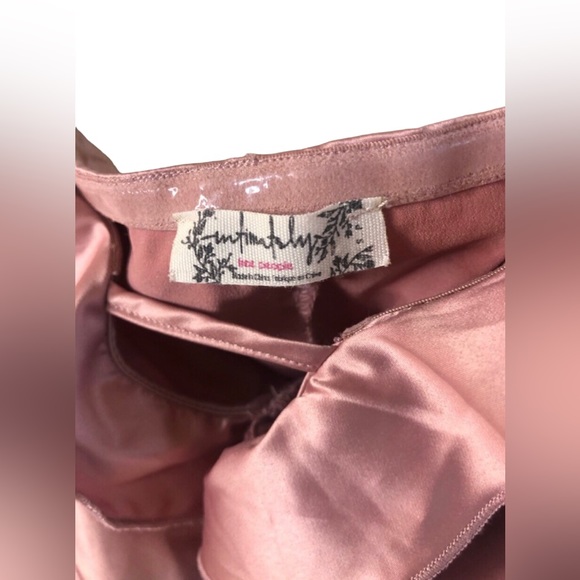 Intimately Free People Light Pink Satin Ruffled Sleeveless Strapless Size Small - Picture 6 of 8